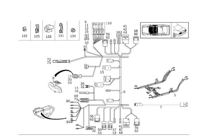 2104400507 - Electrical Equipment and Instruments: Wiring Harness for Mercedes-Benz Image image