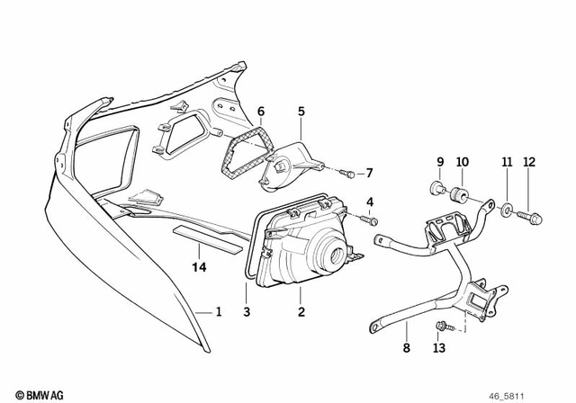 46632308029 - Frame and Mounting Parts: Trim Upper Prime Coated - Mit luftklappen for BMW-Motorrad Image image