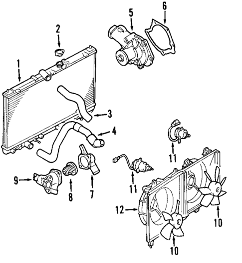 Radiator & Components for 2004 Mitsubishi Galant #1