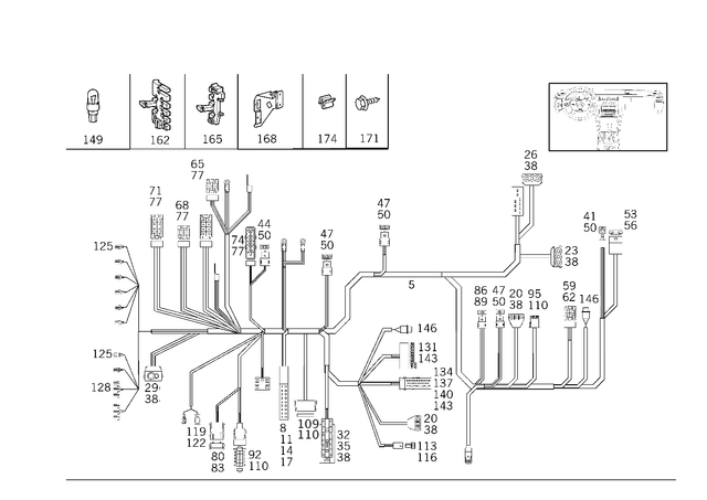 2105404206 - Electrical Equipment and Instruments: Wiring Harness for Mercedes-Benz Image image