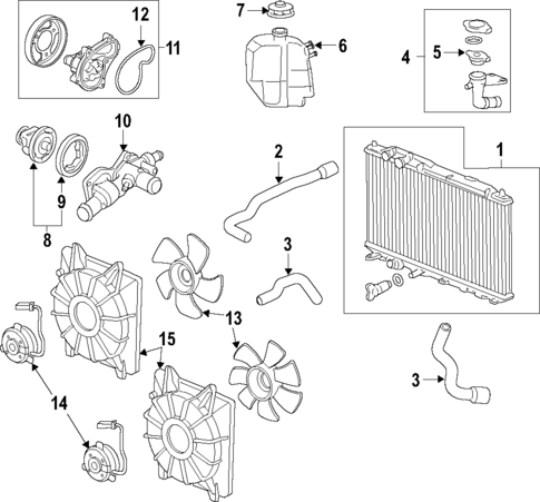 Radiator & Components for 2009 Honda Civic #1