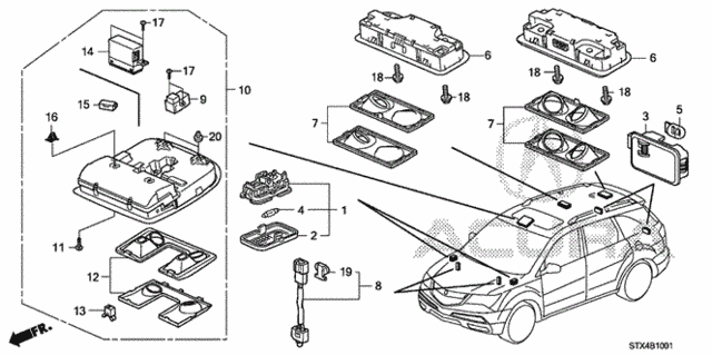 Interior Light (2) for 2011 Acura MDX #0
