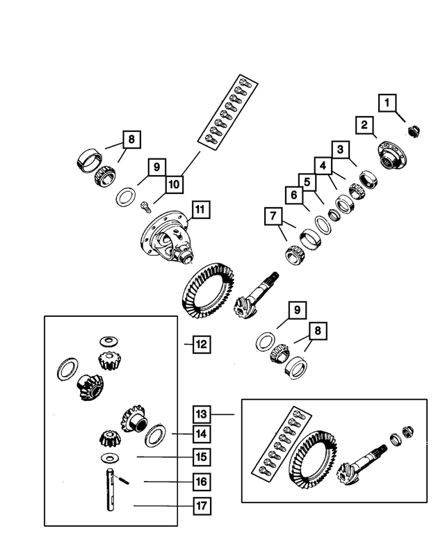 5015895AE - Front Axle; Corporate 205 MM; Differential and Drive Line: Ring And Pinion Gear Kit for Dodge: Dakota, Durango, Ram 1500 | Ram: 1500, Dakota Image