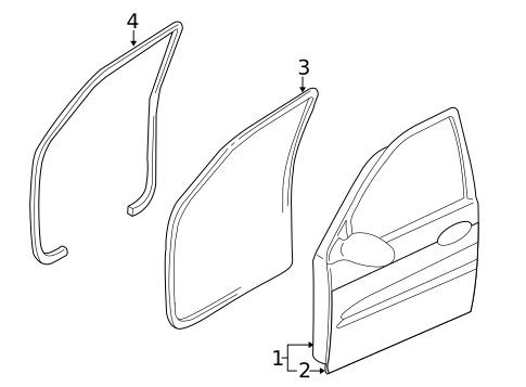 Door & Components for 2007 Hyundai Entourage #1