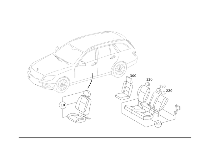 67983851 - Seat Covers: Comfort Head Restaint for Mercedes-Benz: C250, C300, C350, GLK250, GLK350 Image