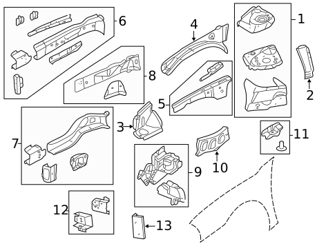 Fender & Components for 2003 Chrysler Sebring #6