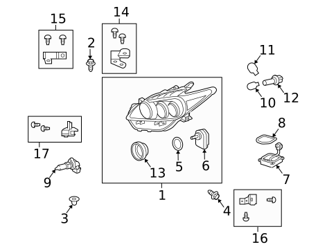 Headlamp Components for 2011 Toyota Prius #1