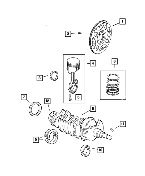 Crankshaft, Piston, and Drive Plate for 2006 Jeep Wrangler #0