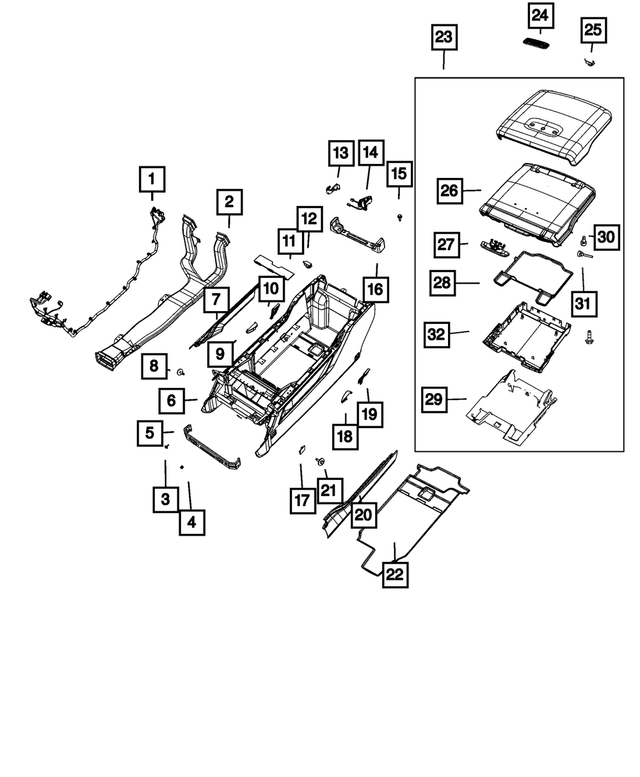 68662791AA - : Armrest Tray for Mopar Image