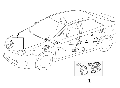 Air Bag Components for 2015 Toyota Camry #2