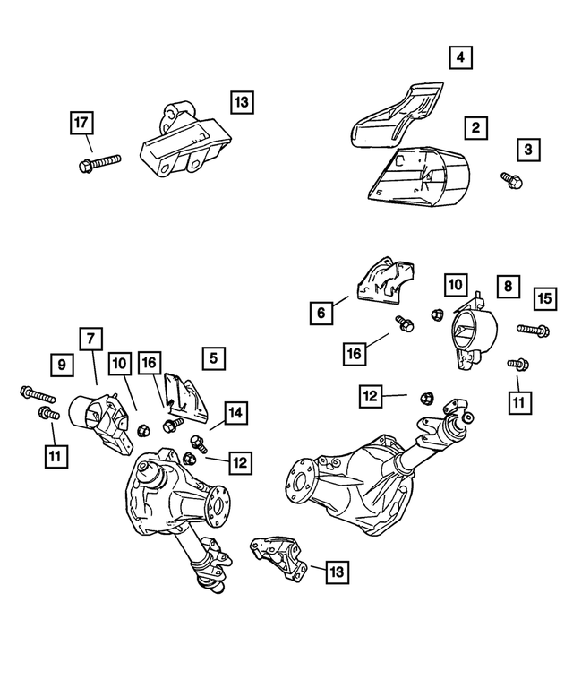 « 57008125AB – Engine Mounting : Support Moteur Ecran, Côté Gauche pour Mopar Image »