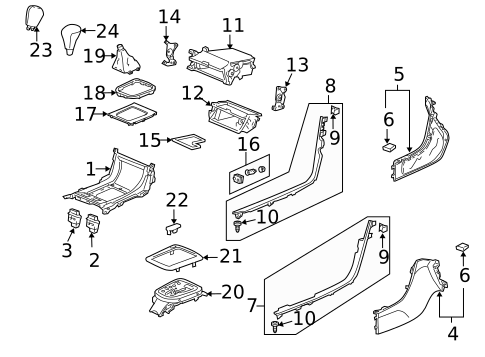 Front Console for 2004 Acura TL #0