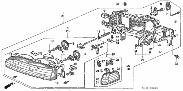 Headlight (2) for 1993 Honda Accord #0