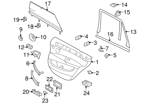 Interior Trim - Rear Door for 2008 BMW X5 #1