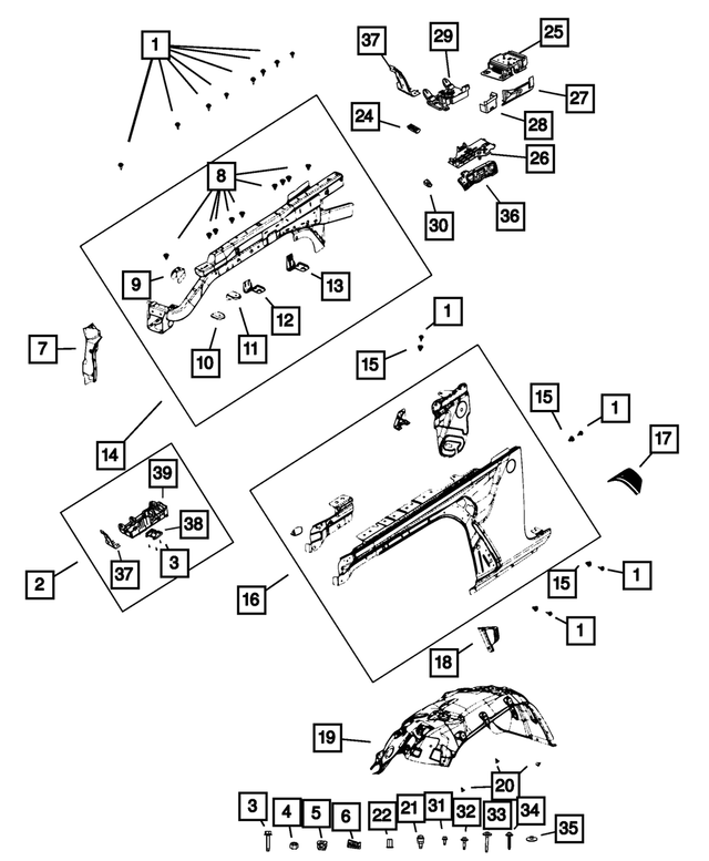 LK006443 - Body Sheet Metal Except Doors: Battery Tray Spacer for Mopar Image image