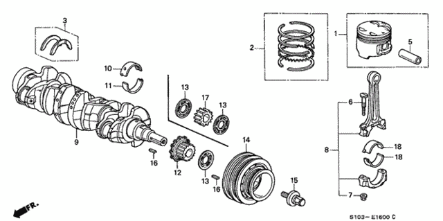 Crankshaft - Piston for 2000 Honda CR-V #0