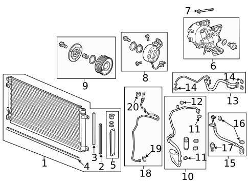 A/C Condenser & Evaporator for 2018 Honda Civic #0