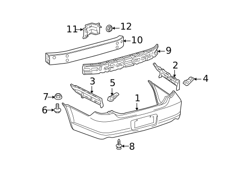 Bumper & Components - Rear for 2009 Toyota Avalon #0