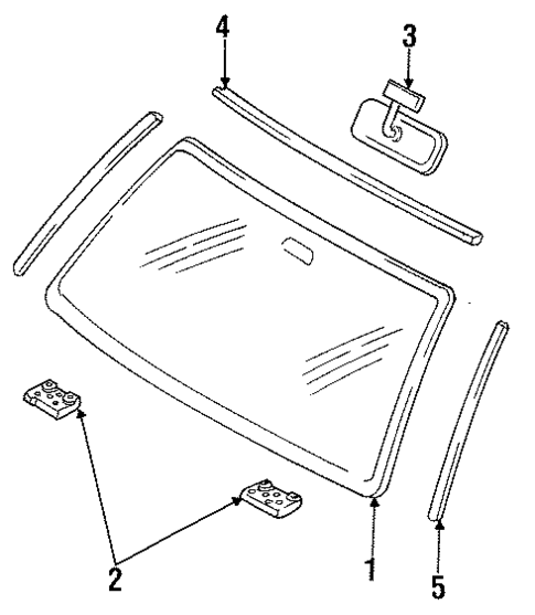 Glass - Windshield for 1999 Mercury Mystique #0