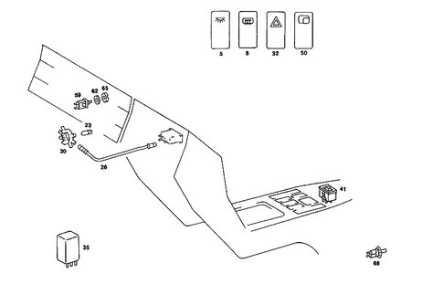 Switch and Light Guide for 1986 Mercedes-Benz 560SL #1