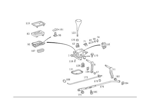 Floor Shift Used with Automatic Fourspeed Transmission for 1993 Mercedes-Benz 300E #4