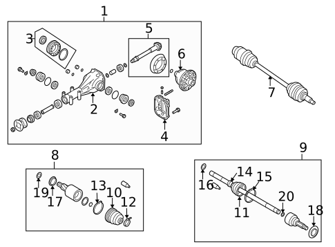 Axle & Differential for 2013 Subaru Tribeca #0