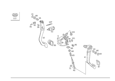Pedal Assembly with Bearing for 1986 Mercedes-Benz 300E #1