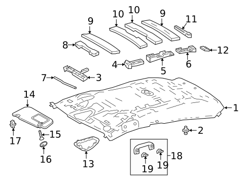 Interior Trim - Roof for 2019 Toyota C-HR #1
