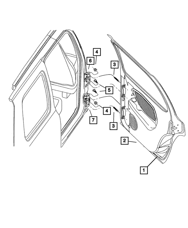 55362170AF - Doors and Related Parts: Rear Door, Right for Mopar Image