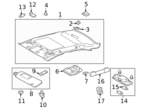 Interior Trim - Roof for 2009 Lexus IS F #0
