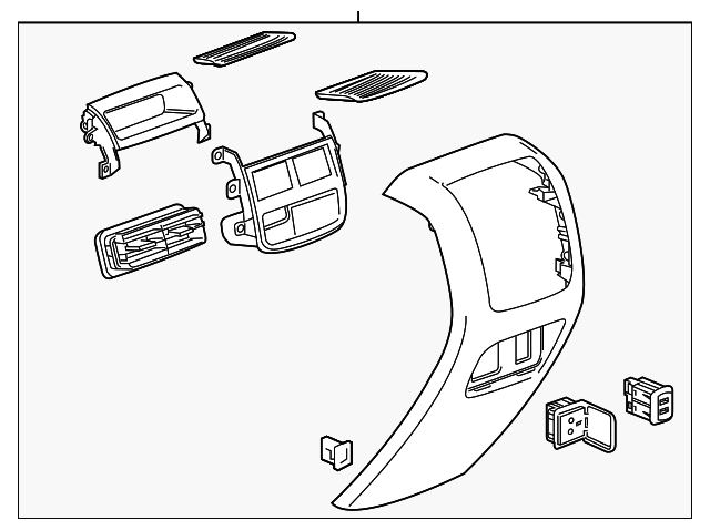 2017-2019 Cadillac XT5 Jet Black Front Floor Console Rear Trim Panel ...