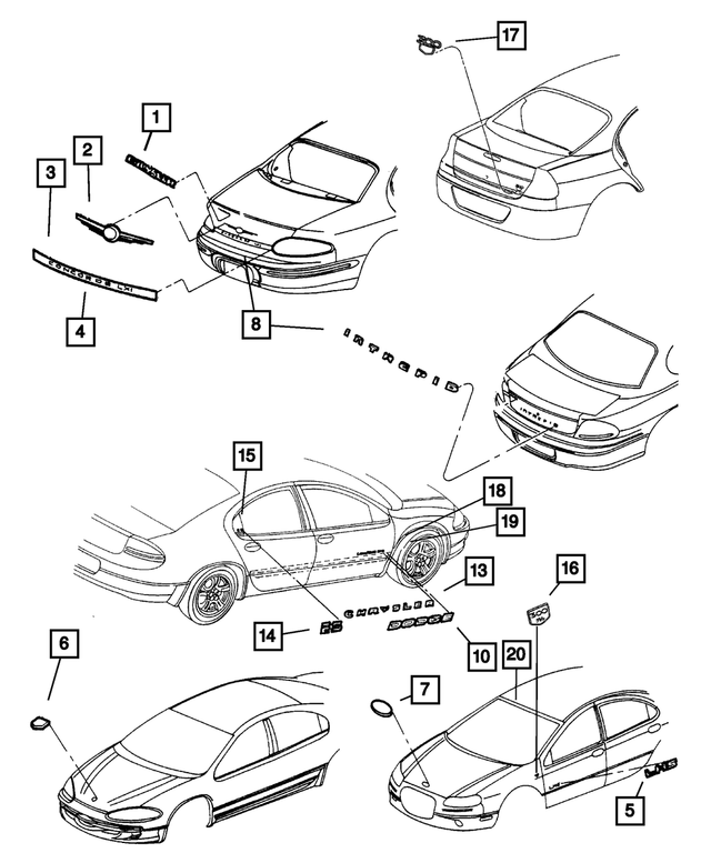 4595894AA - Instrument Panel and Radios and Consoles: R/t Decal for Mopar Image image