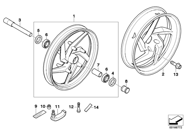 36317726348 - : Cast Rim, Front for BMW-Motorrad Image