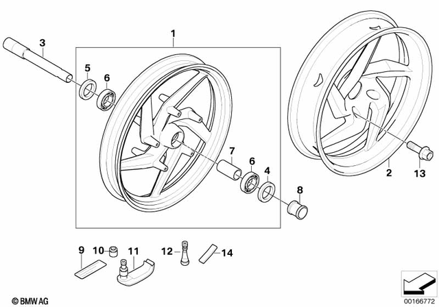 36317726348 - Wheels and Tires: Cast Rim, Front - 2.50X19" for BMW-Motorrad Image