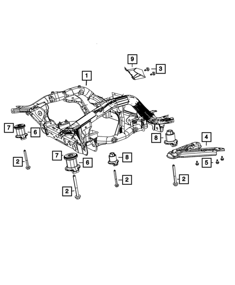 Front Suspension, Strut and Cradle for 2015 Dodge Durango #1