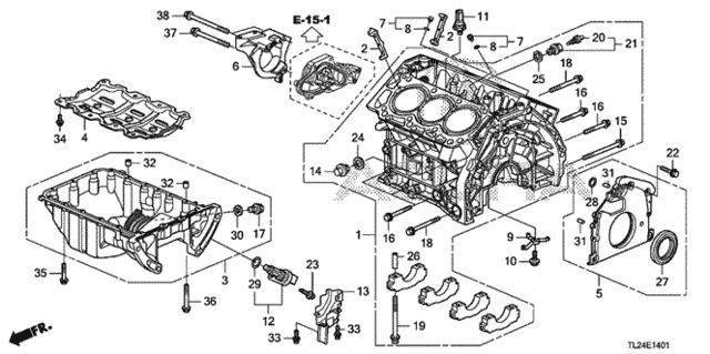 Cylinder Block - Oil Pan (V6) for 2011 Acura TSX #0