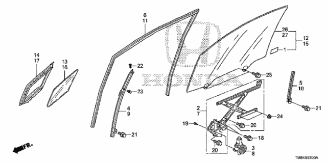 Front Door Glass  - Regulator for 2010 Honda Insight #0