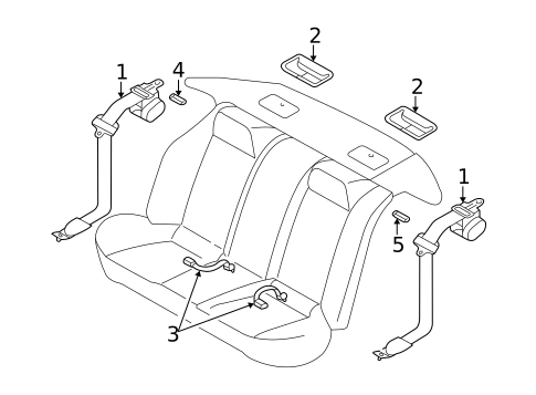 Rear Seat Belts for 2004 Nissan Maxima #1