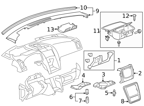 Instrument Panel Components for 2016 GMC Acadia #0