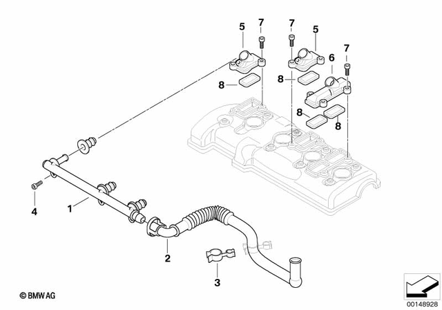 11717672790 - Engine: Secondary Air Line -  for BMW-Motorrad Image
