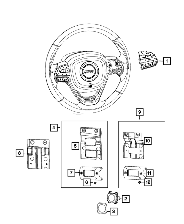 68232803AA - Electrical: Adaptive Cruise Control Bracket for Jeep: Cherokee Image