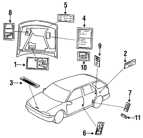 Labels for 1992 Honda Accord #0