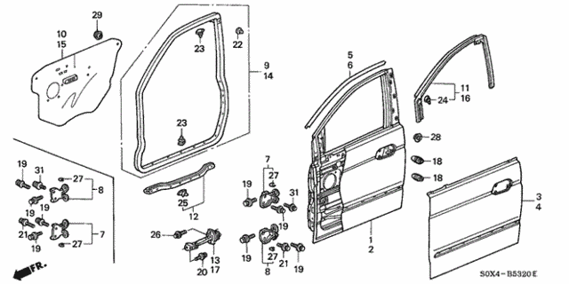 Front Door Panels for 2000 Honda Odyssey #0