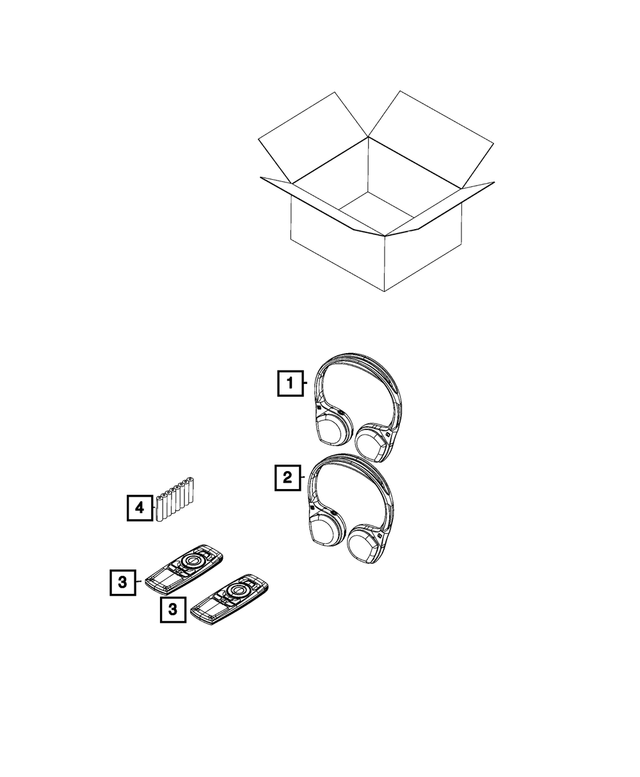68436455AA - Mopar Accessories - Component Parts: Wireless Infrared Remote for Chrysler: Pacifica, Voyager | Jeep: Grand Cherokee, Grand Cherokee L Image