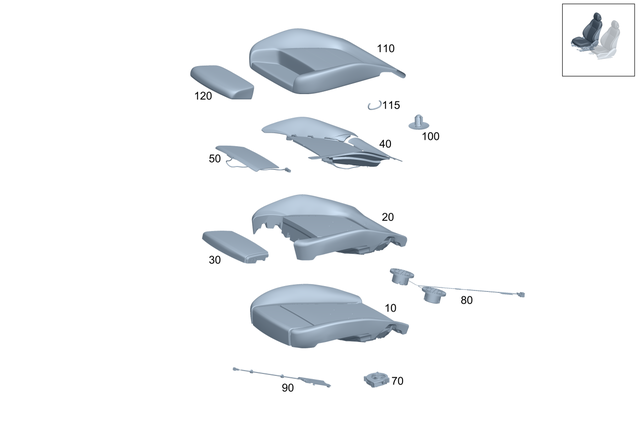 1769104801 - : Cover, Backrest for Mercedes-Benz: 180A, 220a, A220, CLA250, CLA35 AMG, CLA45 AMG, CLA45 AMG S, GLA250, GLA35 AMG, GLA45 AMG Image