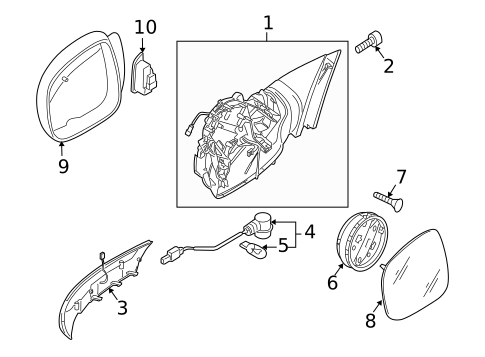 Mirrors for 2010 Volkswagen Touareg #1