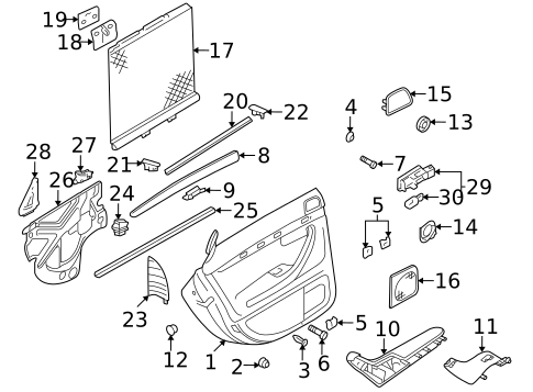 Interior Trim - Rear Door for 2004 Audi A4 Quattro #0