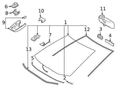 Glass - Windshield for 2025 Toyota Corolla #0
