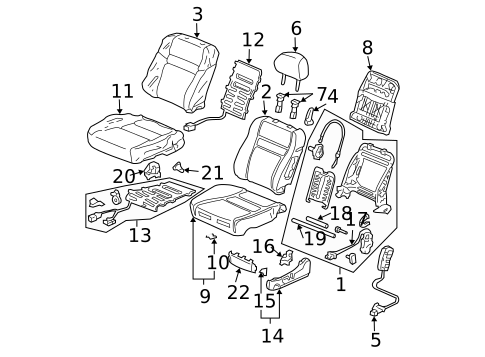 Front Seat Components for 2004 Honda Accord #0