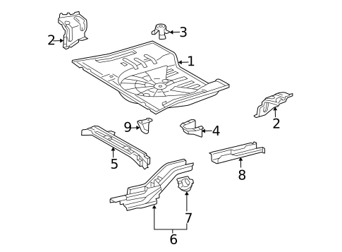 Rear Floor & Rails for 2006 Scion xA #0